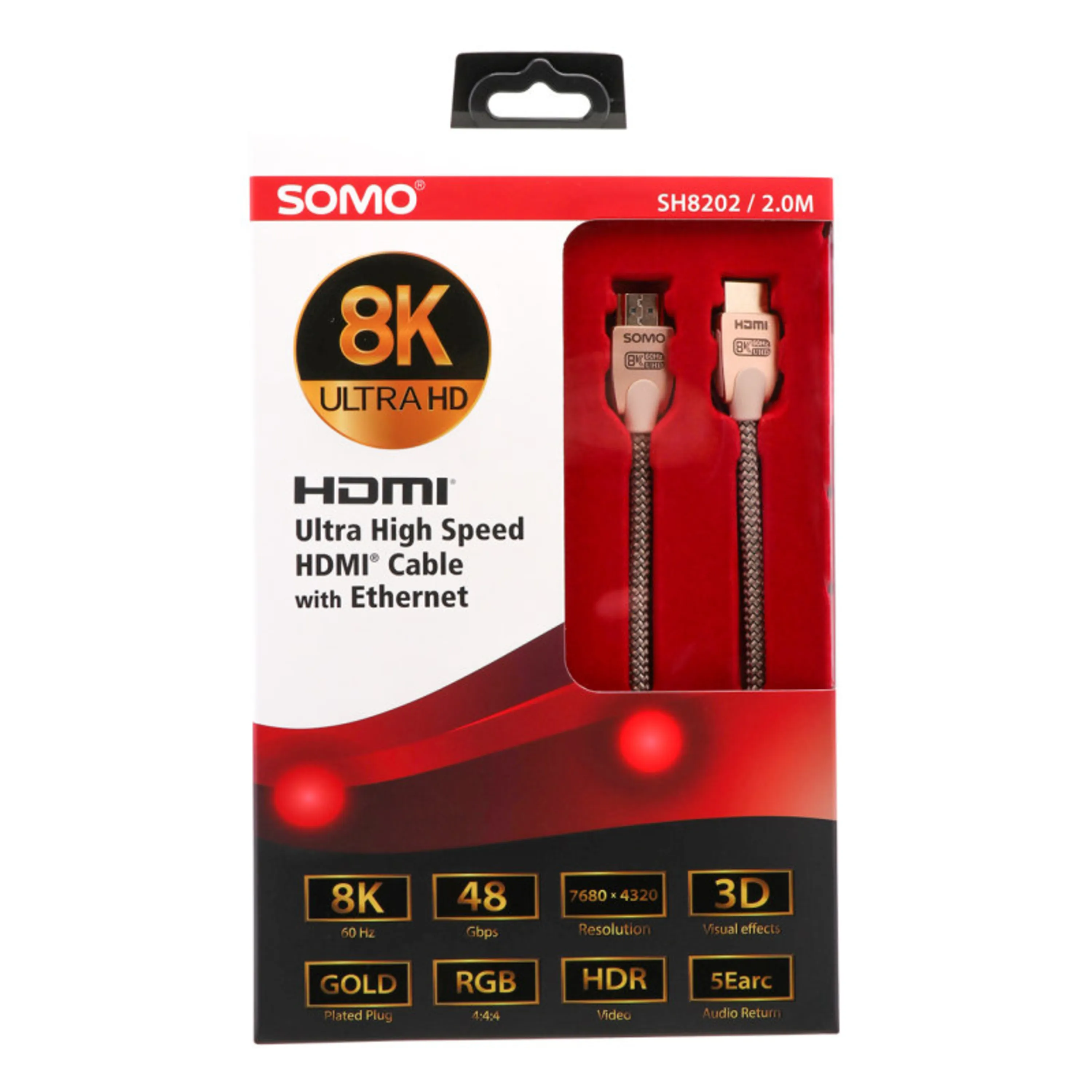 کابل HDMI نسخه 2.1 کیفیت 8K سومو 2متری مدل SH8202