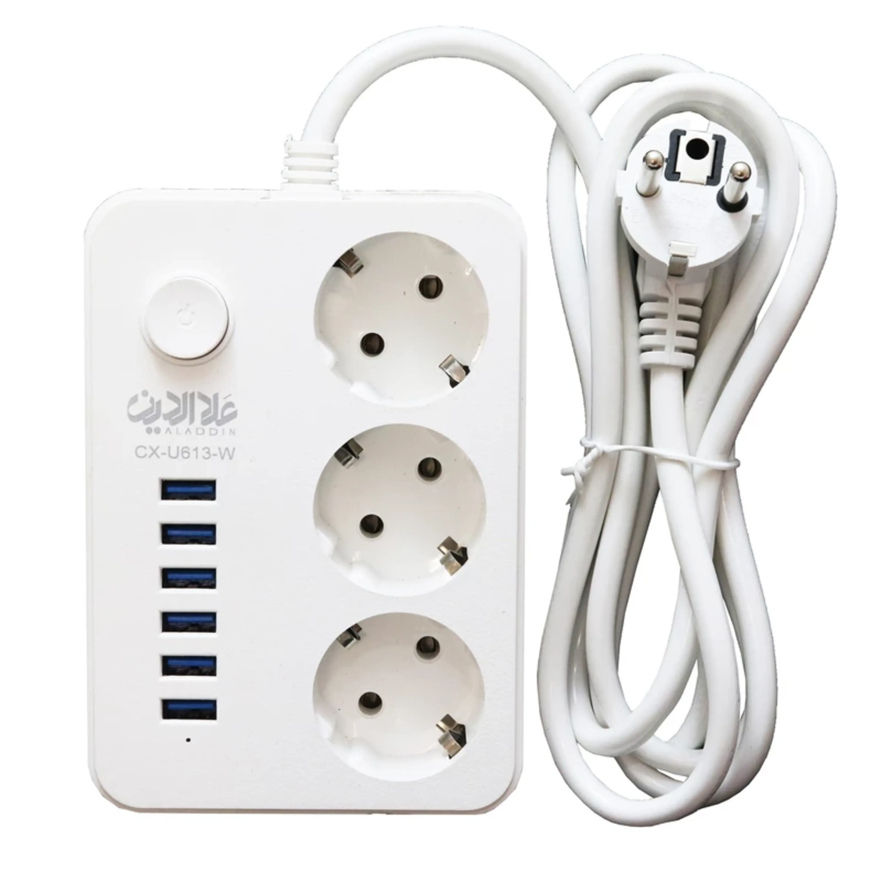 چندراهی برق 6 پورت USB علاالدین مدل CX-U613-W چندراهی برق 6 پورت USB علاالدین مدل CX-U613-W