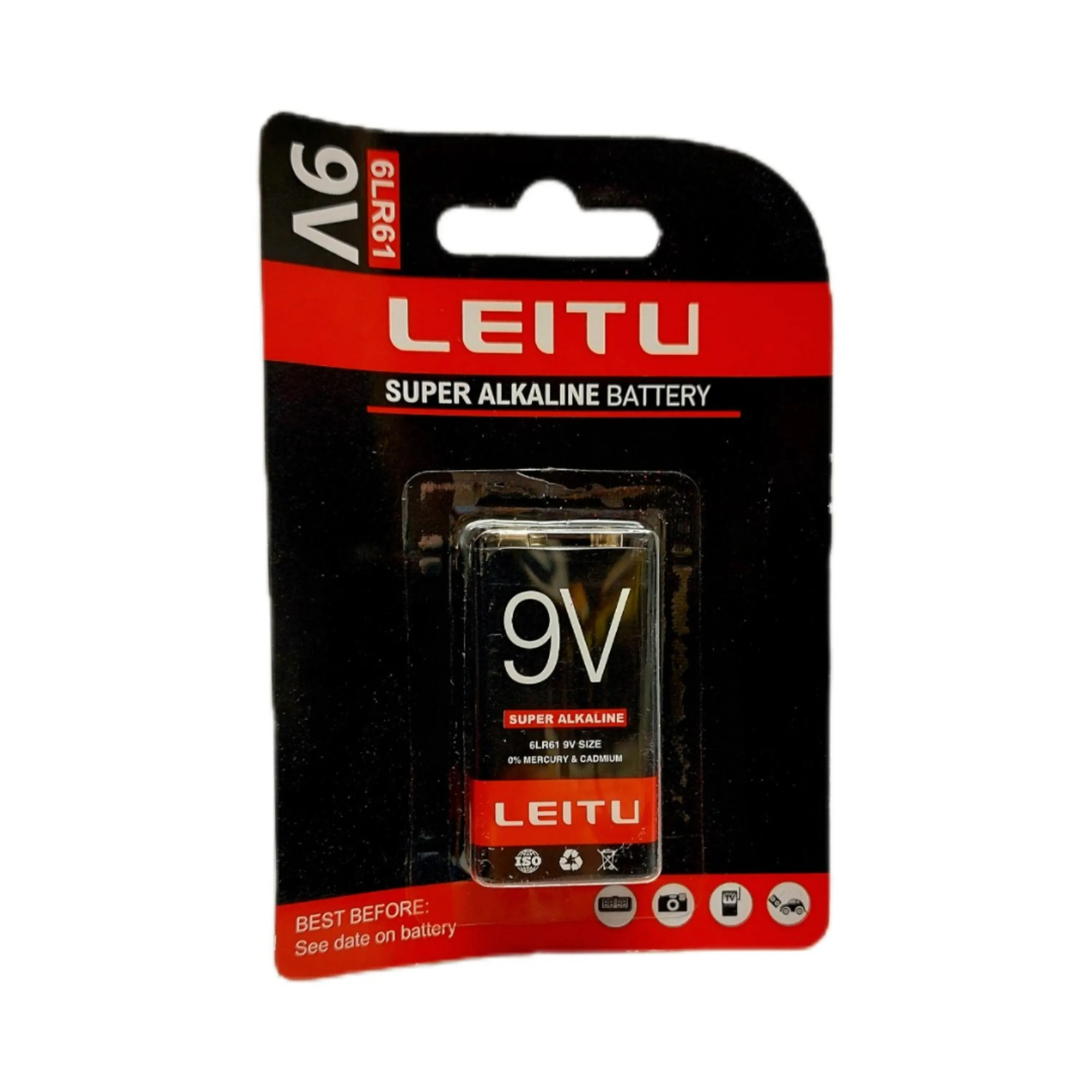 باتری کتابی 9 ولت سوپر آلکالاین لیتو LEITU مدل 6LR61 باتری کتابی 9 ولت سوپر آلکالاین لیتو LEITU مدل 6LR61