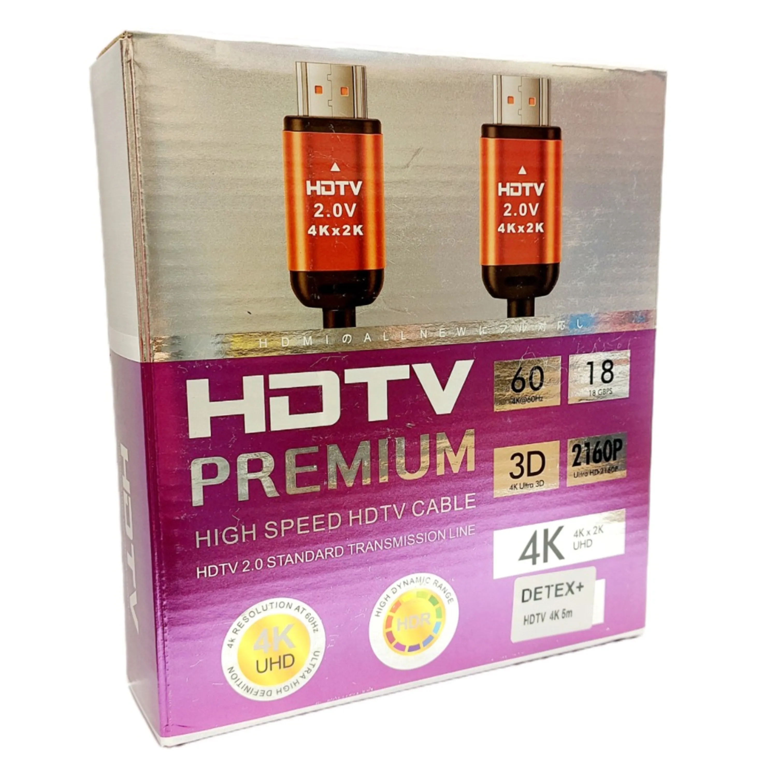 کابل HDMI با کیفیت 4K برند DETEX+ (به طول 5 متر)