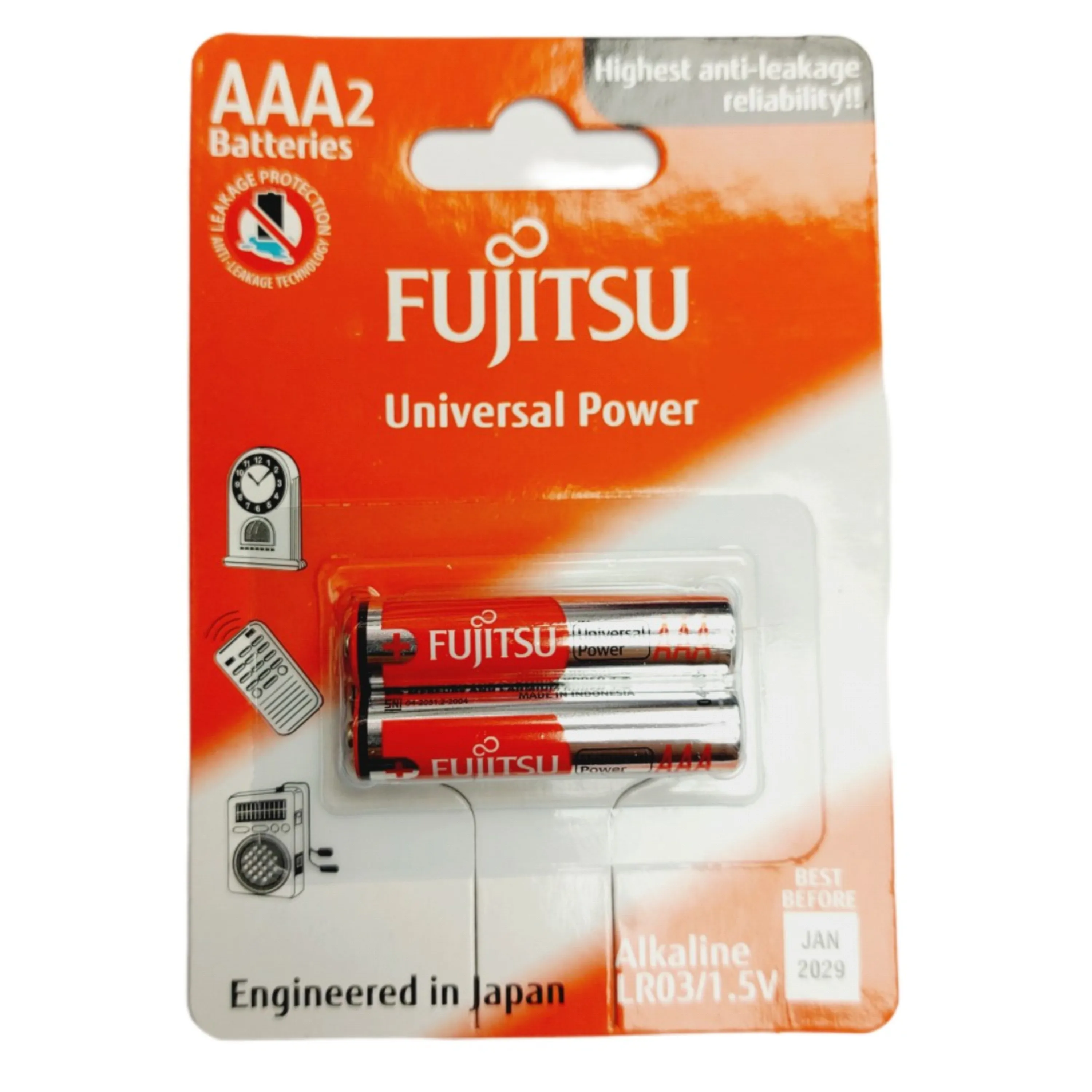 باتری نیم قلمی آلکالاین دوتایی فوجیتسو ژاپن باتری نیم قلمی آلکالاین دوتایی فوجیتسو ژاپن