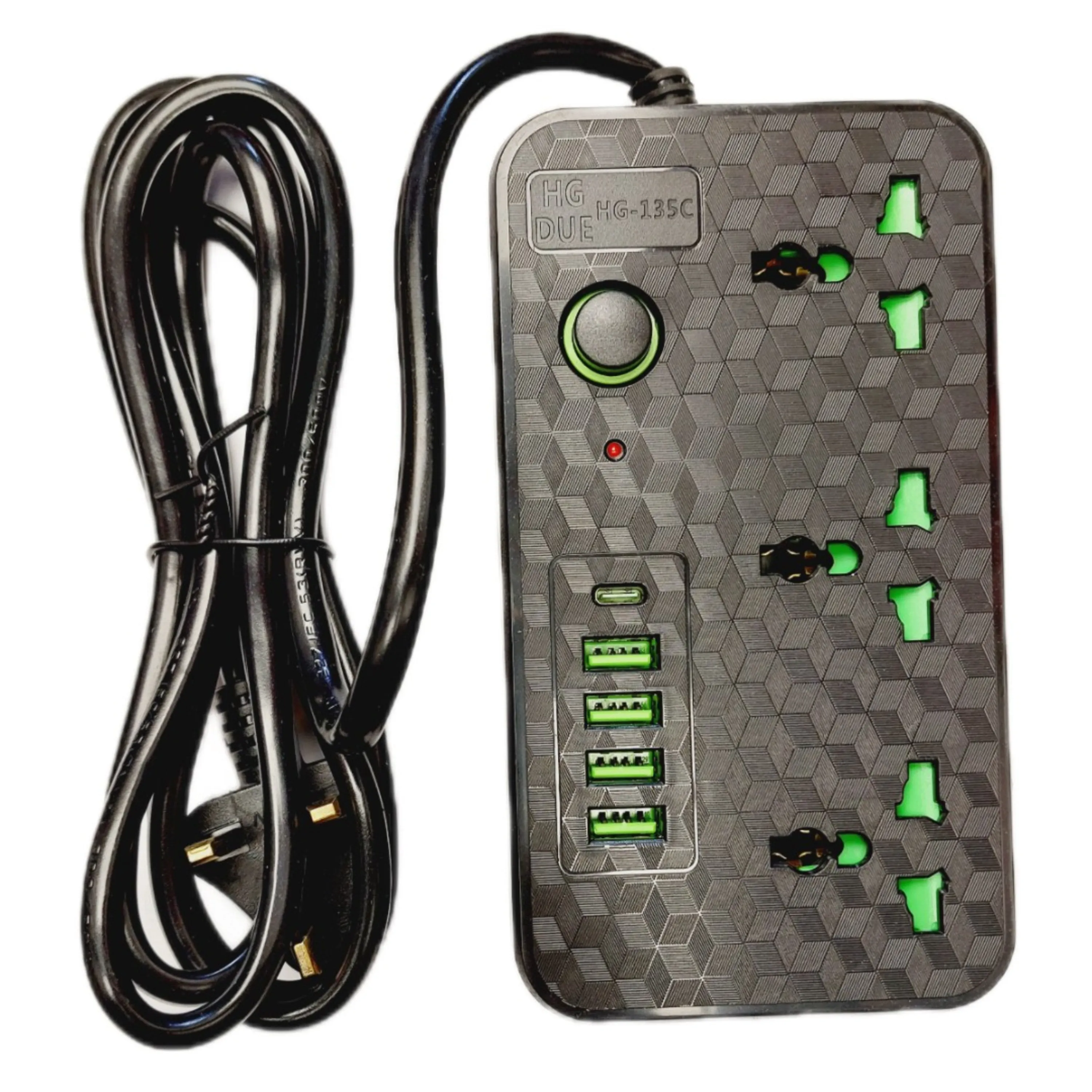 سه راهی برق 4 پورت USB+TYPE-C مدل HGDUE HG-135C سه راهی برق 4 پورت USB+TYPE-C مدل HGDUE HG-135C