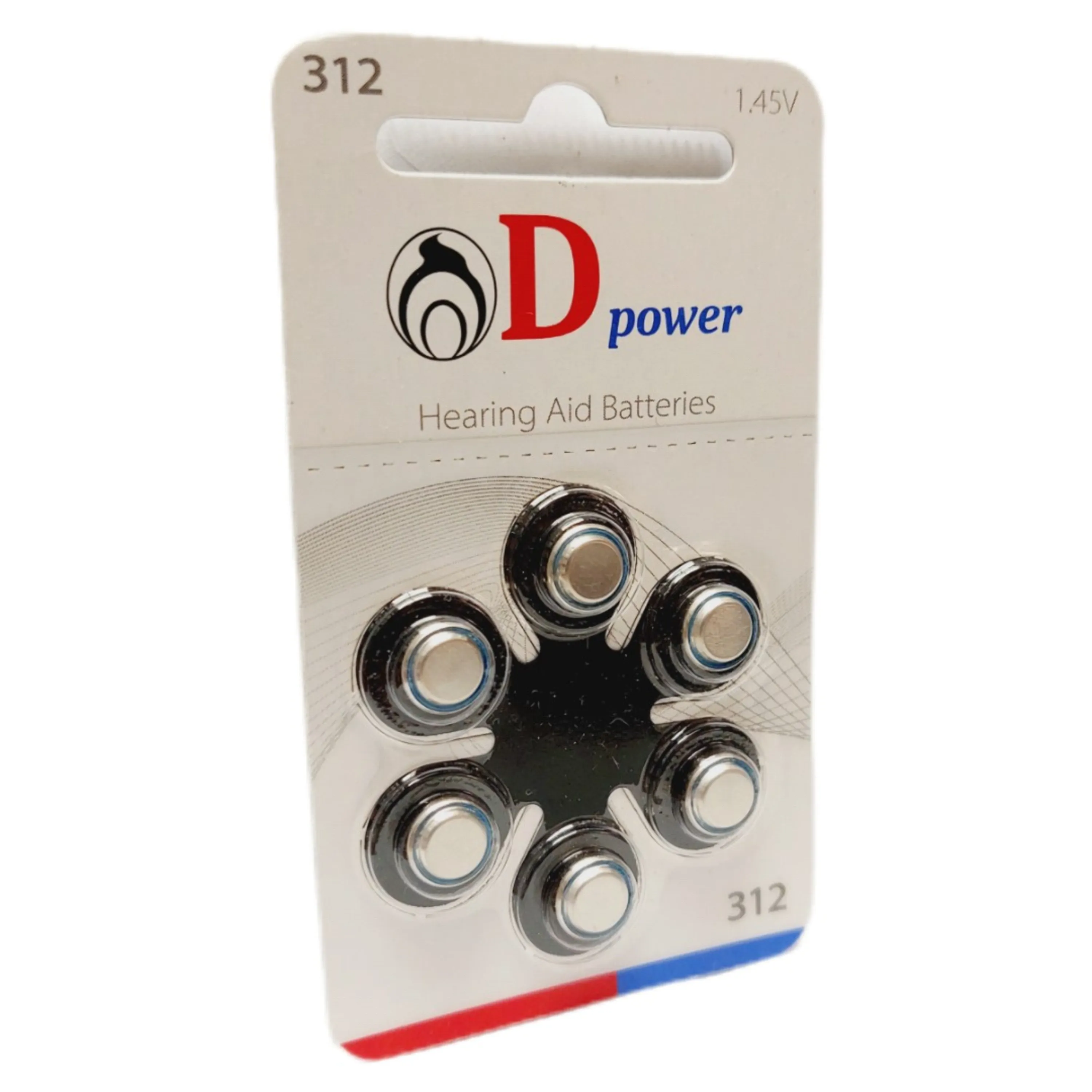 باتری سمعکی 312 برند Dpower کارت 6 تایی باتری سمعکی 312 برند Dpower کارت 6 تایی