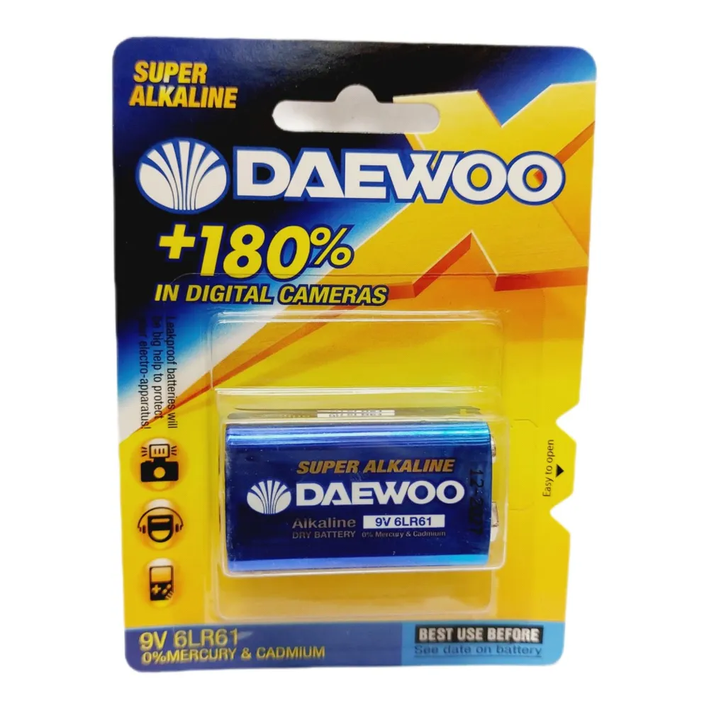 باتری کتابی 9 ولت سوپر آلکالاین دوو DAEWOO