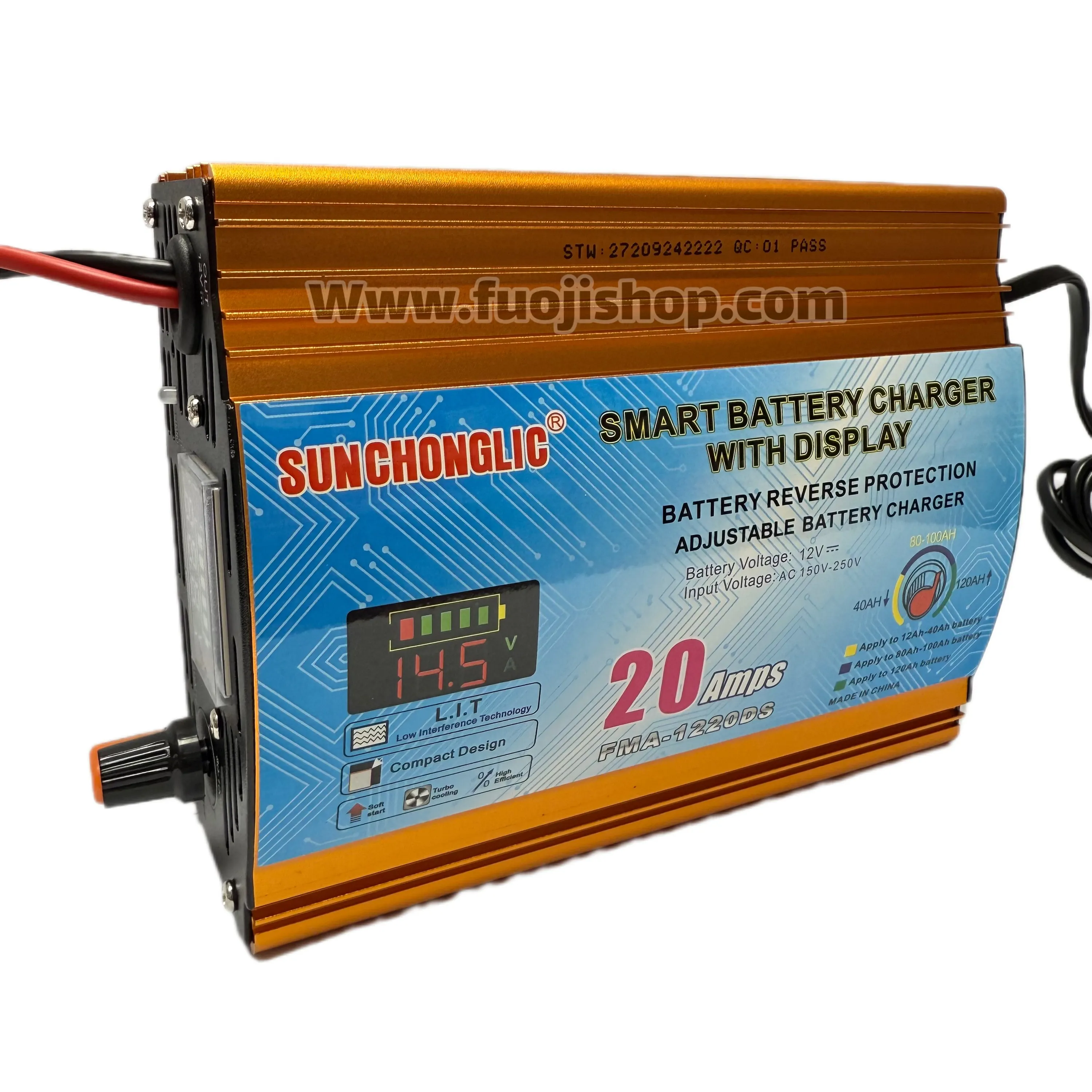 شارژر باتری 12 ولت 20 آمپر اتوماتیک SUNCHONGLIC