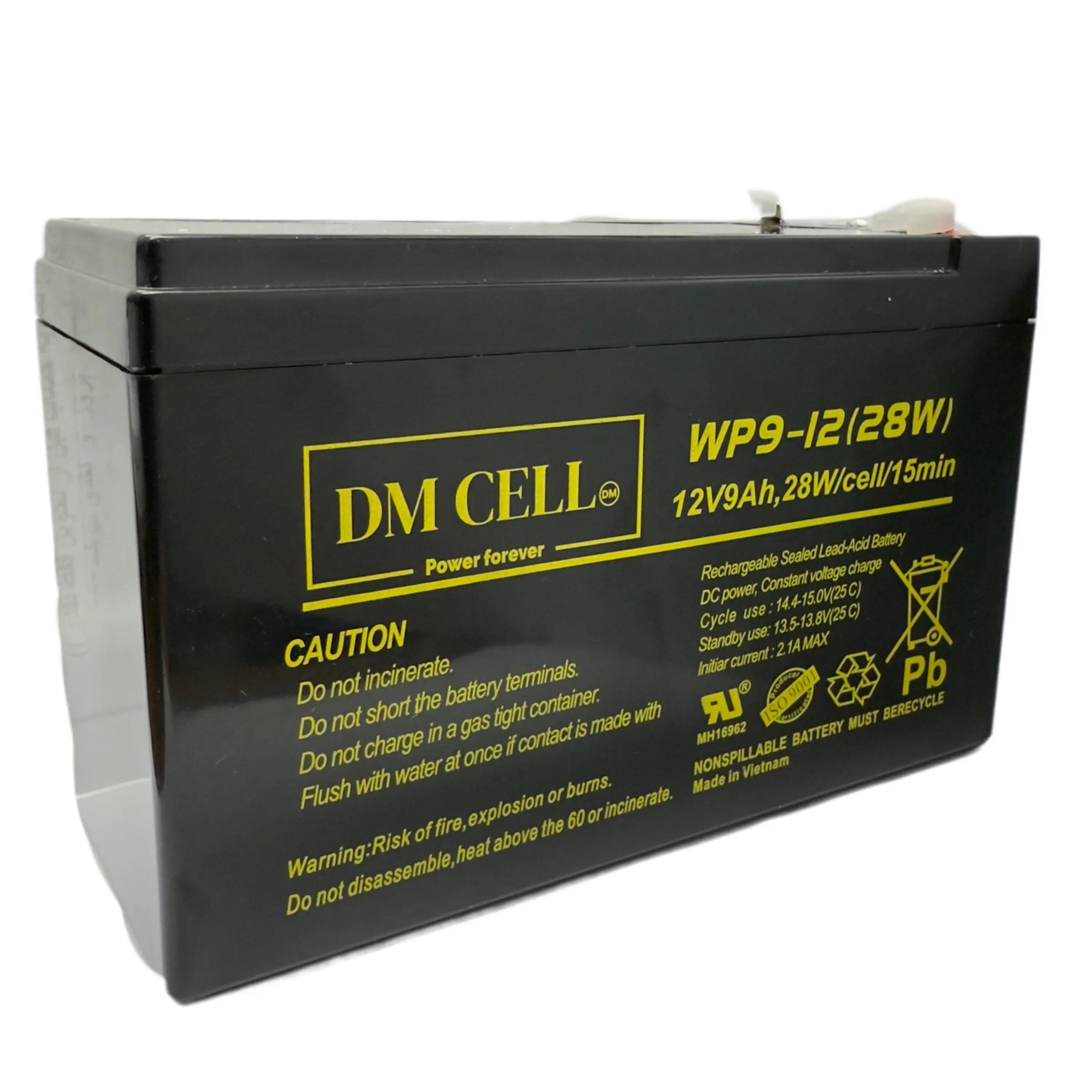 باتری 12 ولت 9 آمپر موتورسیکلت DM CELL WP9-12