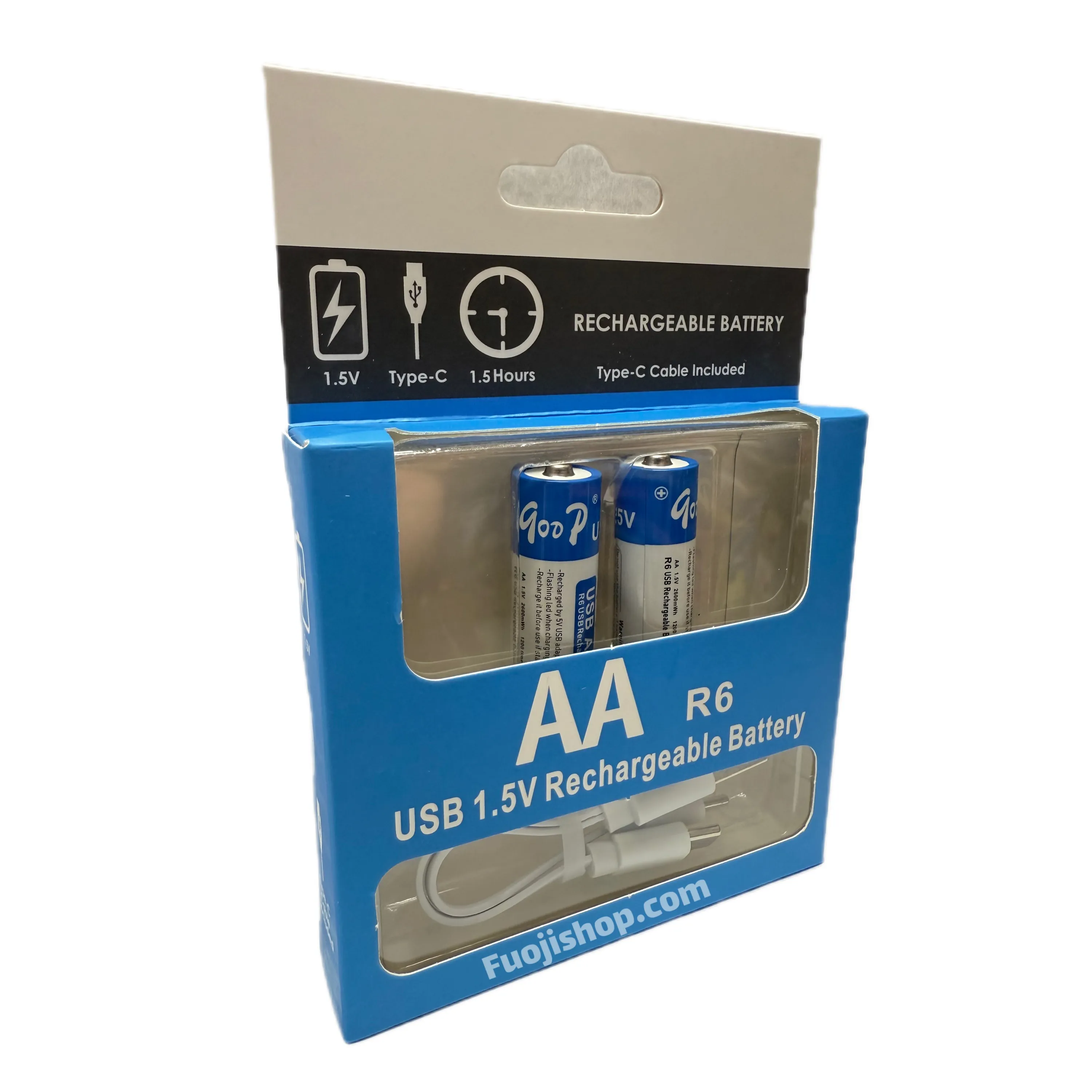 باتری قلمی شارژی تایپ سی qoop AA R6