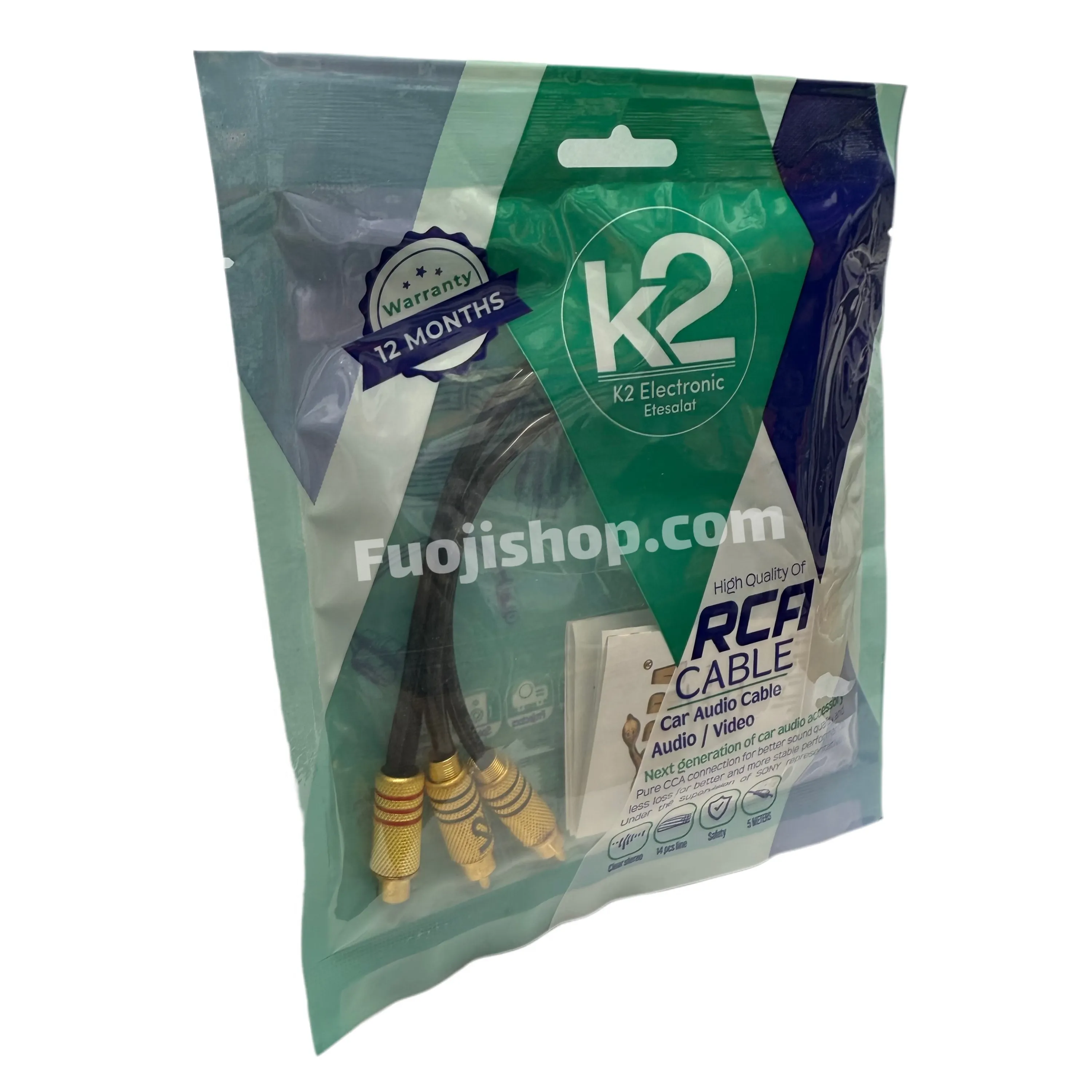 کابل دو نر یک ماده آرسی RCA برند K2 Electronic
