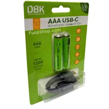 باتری نیم قلمی تایپ سی دوتایی دی بی کی DBK