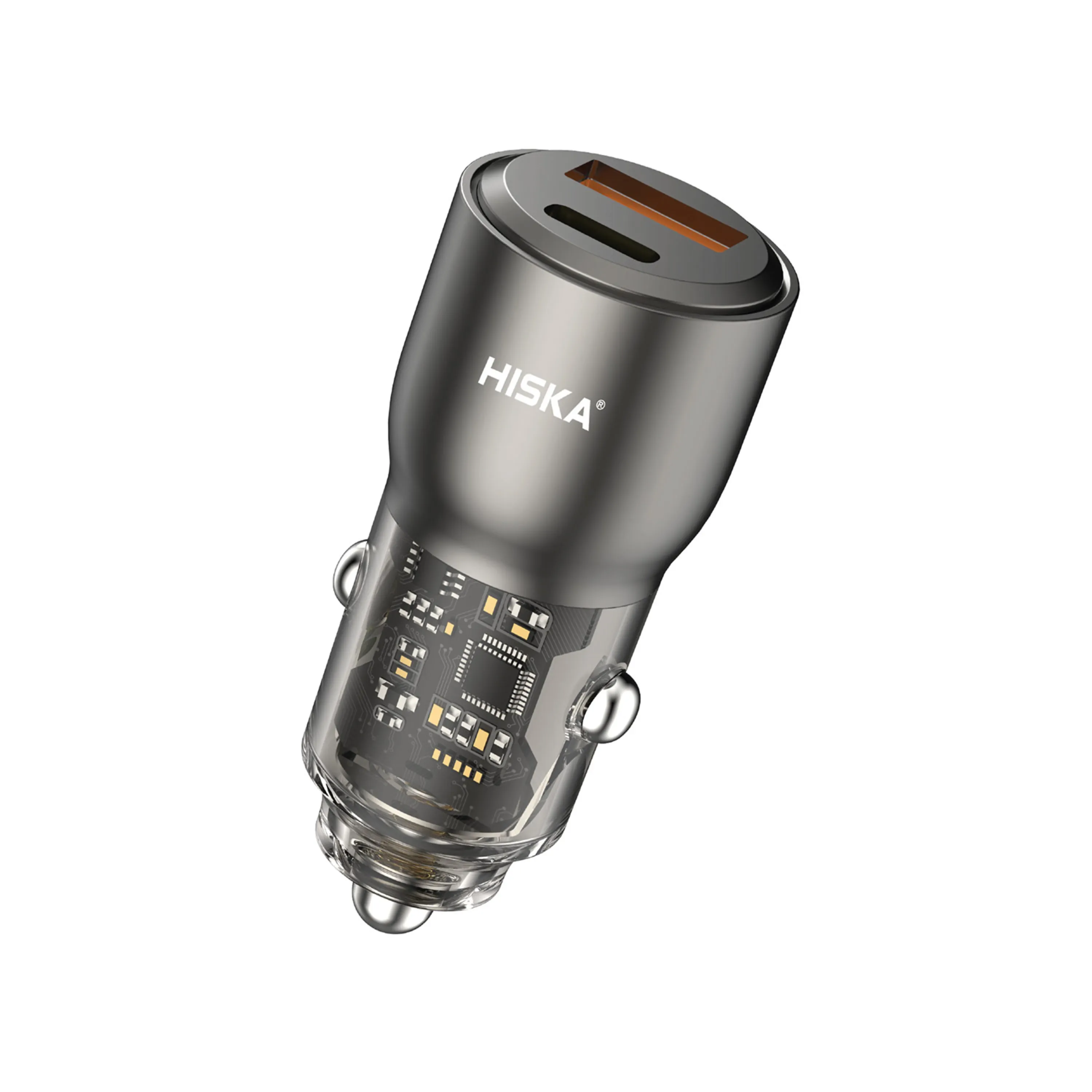 شارژر فندکی سوپر فست 2 پورت هیسکا 95W مدل HCC-329